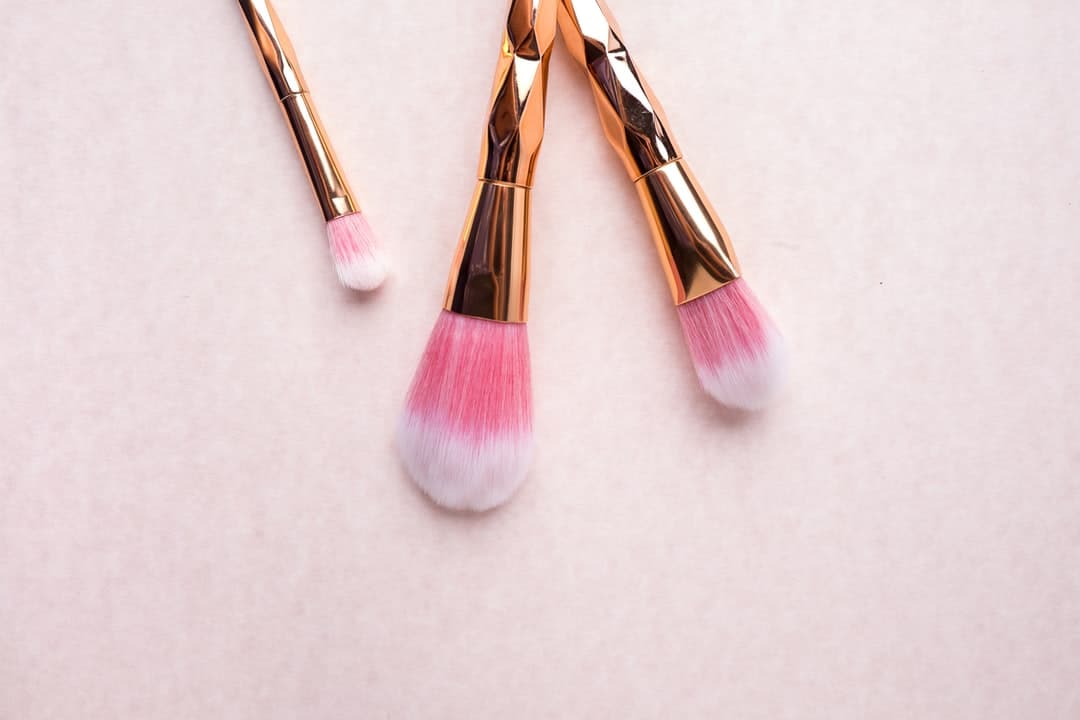 A close up of a pink brush