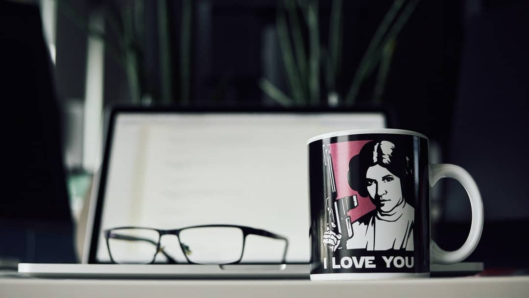 A coffee mug on a table